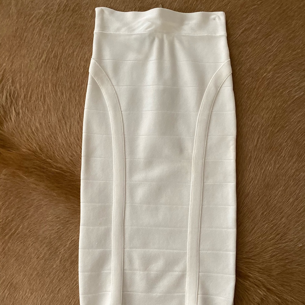 BEBE winter white bandage pencil skirt -worn once!